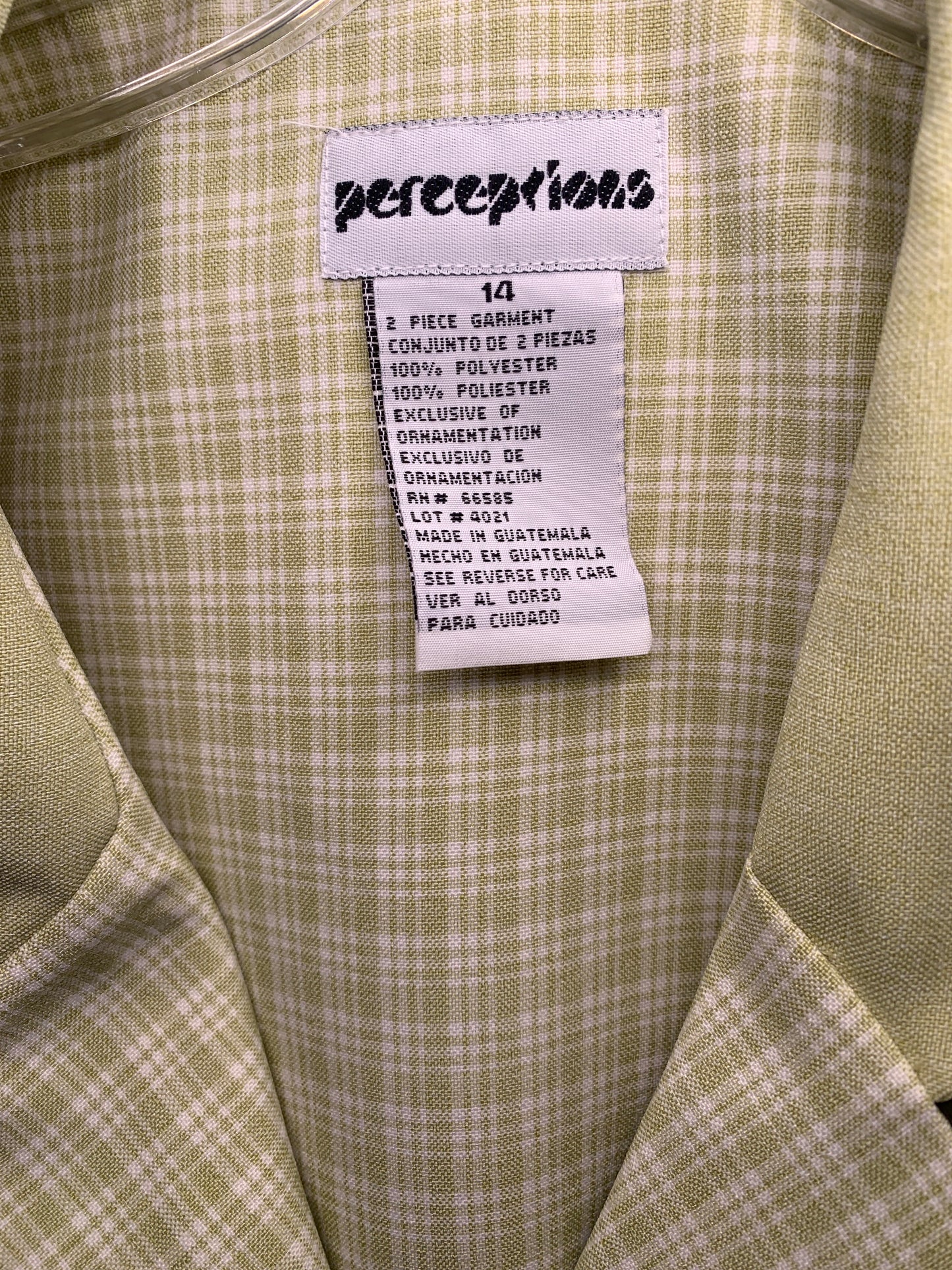 Sage 2 piece Garment| Brand: Perceptions